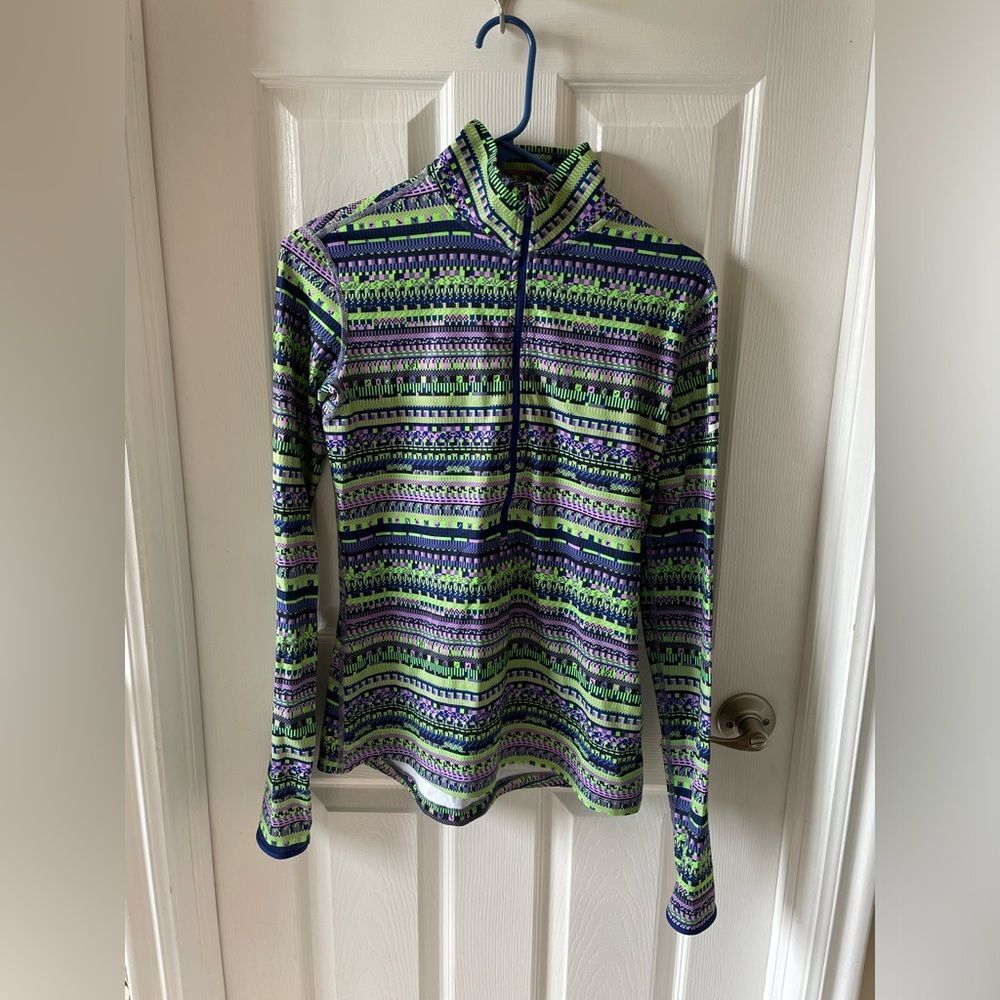 Nike Pullover Women’s Medium Pro Dri-Fit Warm 8 Printed Mock Neck Zip ski base
